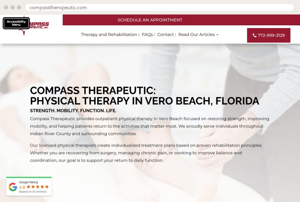 Compass Therapeutic website by Ally Drez