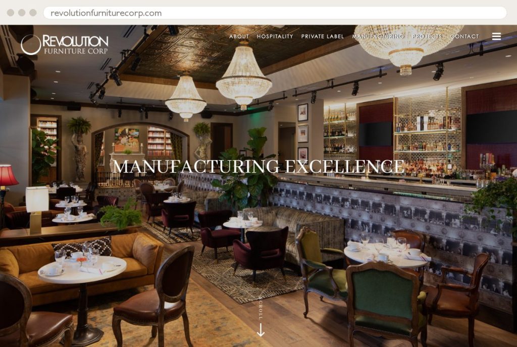 Revolution Furniture Corp website by Ally Drez